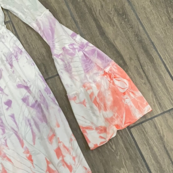 Avani hooded coverup. Size S. Thin semi see thru material. Gray, orange, purple. - Picture 3 of 5